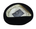 Black Beret Goldings Army Pattern 100% Wool / Silky Lining & Petersham Trim