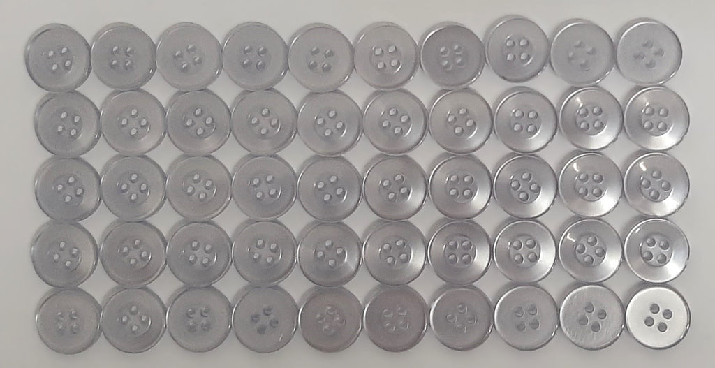 100 Vintage Buttons 4 Hole For Dress Shirts Pearlesque Cool Blue 12.6mm NOS