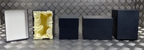 Dark Blue Gift / Storage Boxes with Cream Canvas Lining & Removable Lid x4