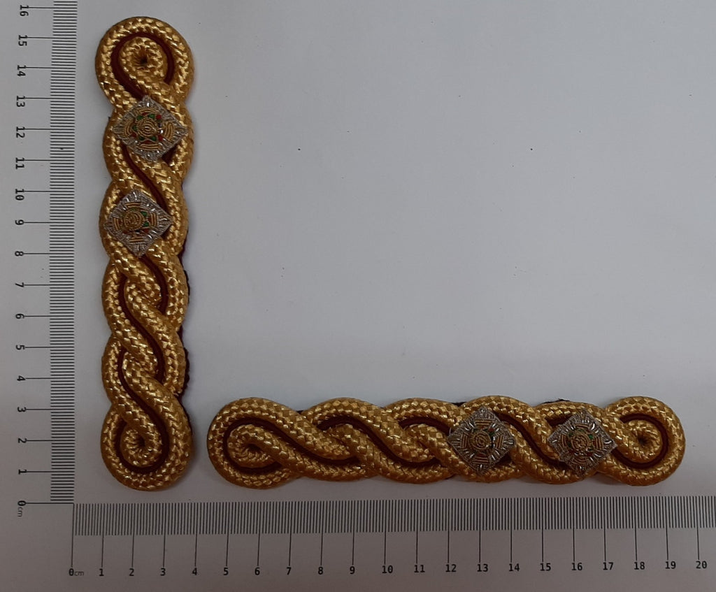 Officers Shoulder Cords British Made 2 Ply Cord Army Pattern Gold with Maroon