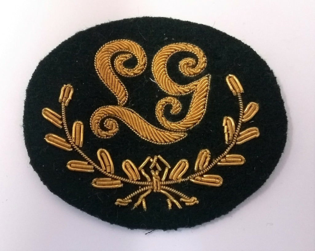 Genuine Vintage British Army Green Gold Wire Braided Lewis Gunner Patch