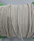 Silver Twisted Metallised Polyester String Braid 3mm / sold by 10" length