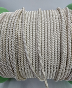 Silver Twisted Metallised Polyester String Braid 3mm / sold by 10" length