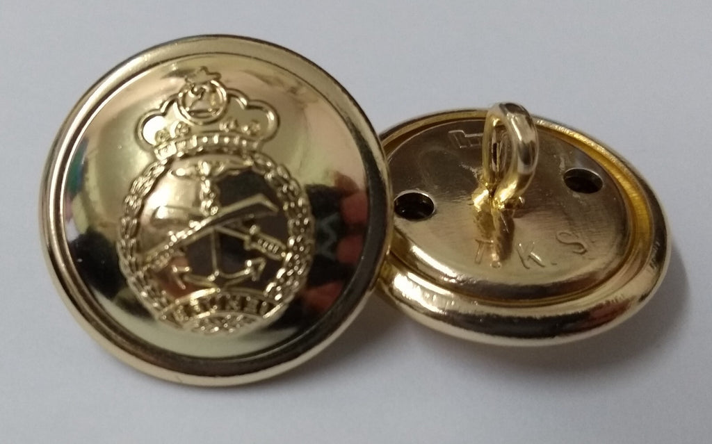 Brunei Naval Buttons Obsolete Insignia Crown Anchor & Cross Swords 23.2mm X 4