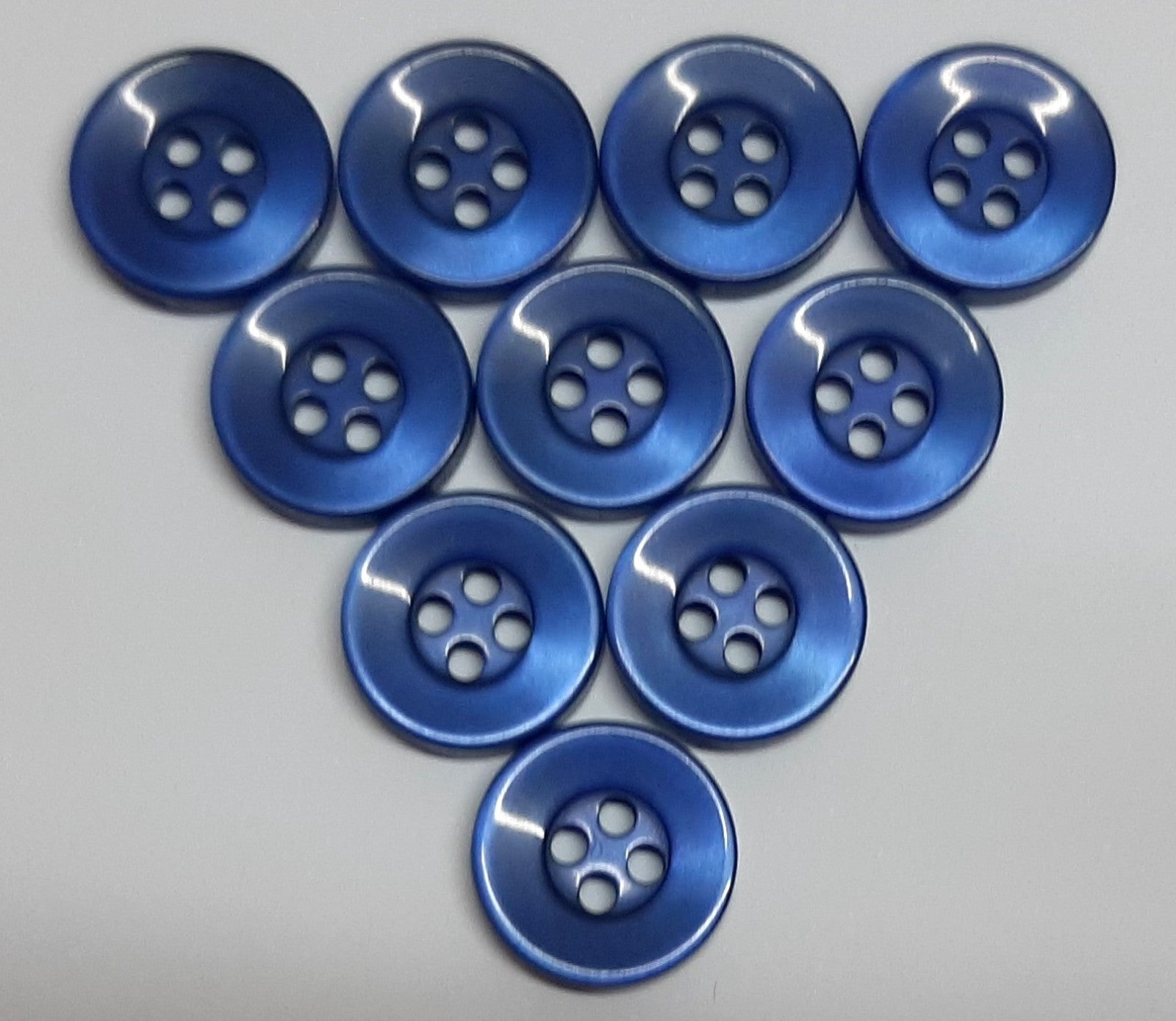 Buttons 50 Vintage 4 Hole for Dress Shirts Pearlesque Blue 12.7mm NOS