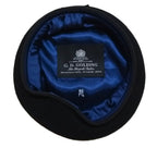 Navy Blue Beret Goldings Army Pattern Wool / Silky Lining & Petersham Trim 60cm.