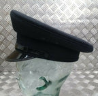 British Made Officers Captains Style Peaked Visor Black Cap Size 53cm - NEW