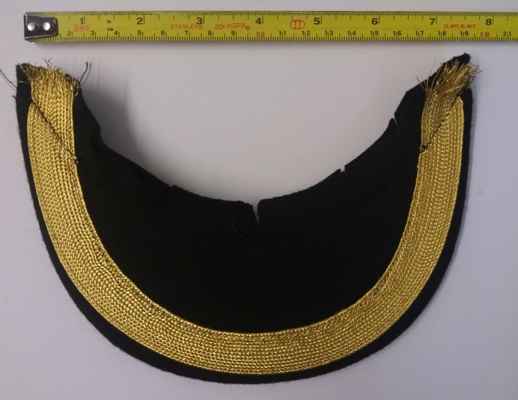 Genuine British Made Senior Officer Gold 3/4" Braided Felt Dress Cap Peak