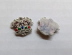 Army Silver Crowns Gilt With Crimson Padding Hand Embroidered Insignia 1/2" 1 Pr