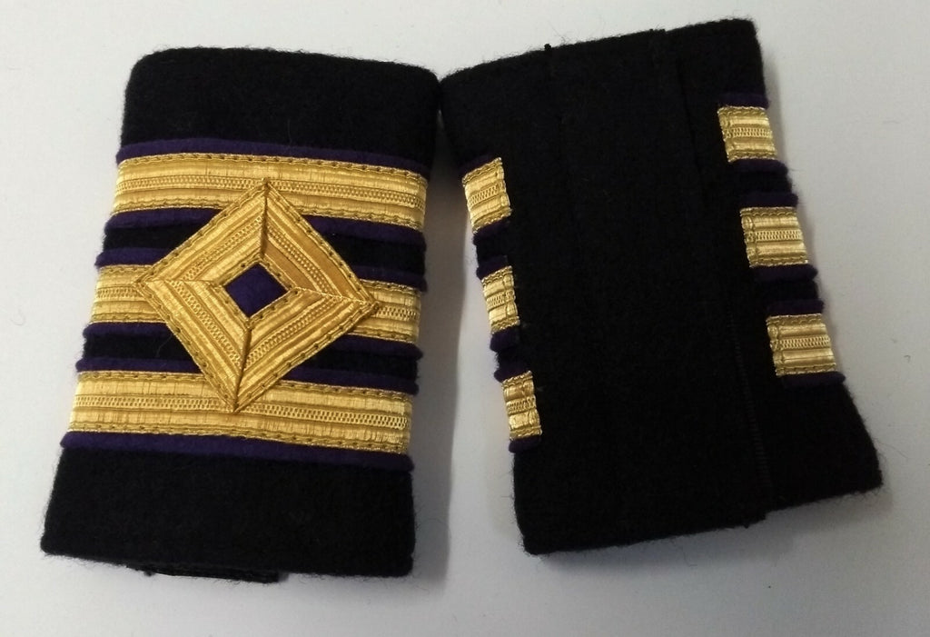 Genuine British Merchant Navy 2nd Engineer Gold Lace Slides Epaulettes ASPS431