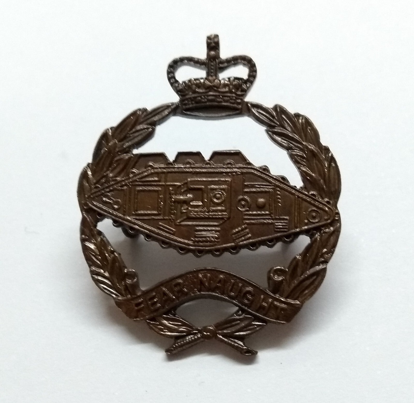 RTR Service Badge Royal Army Tank "Fear Naught" Insignia Subdued No Split Pins
