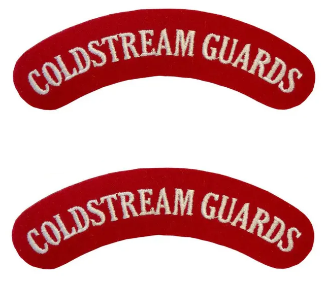 Coldstream Guards White on Red Shoulder Title Patches