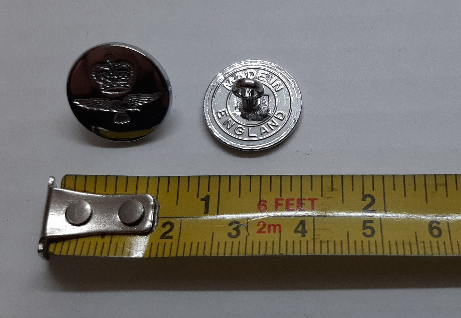 RAF Royal Air Force Airforce Blazer Buttons Chrome / Silver Air Force 1 Pair 26L