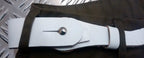 Genuine Vintage Unique Army White Leather XOX Belt -Low Slung Hipster - NEW