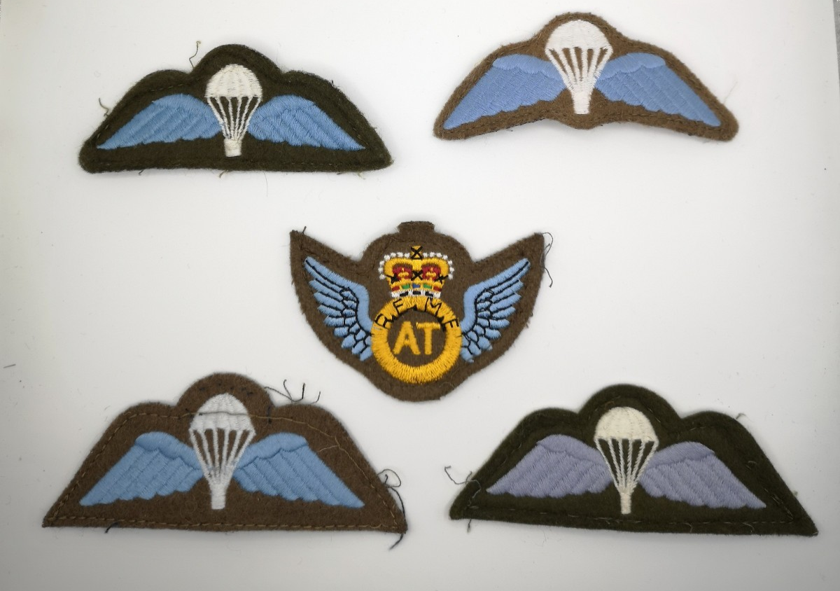 British Army Fad / Green Parachute / Aircraft Wings Patches set of 5