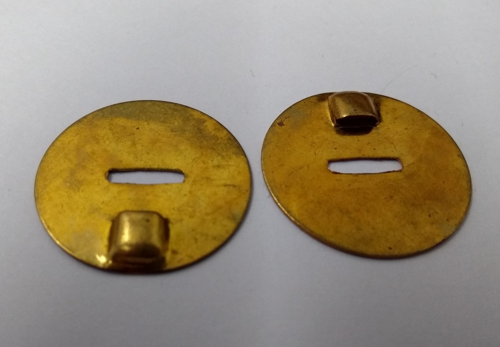 Genuine Vintage Round Brass Type Button Backing Plates X 1 Pair