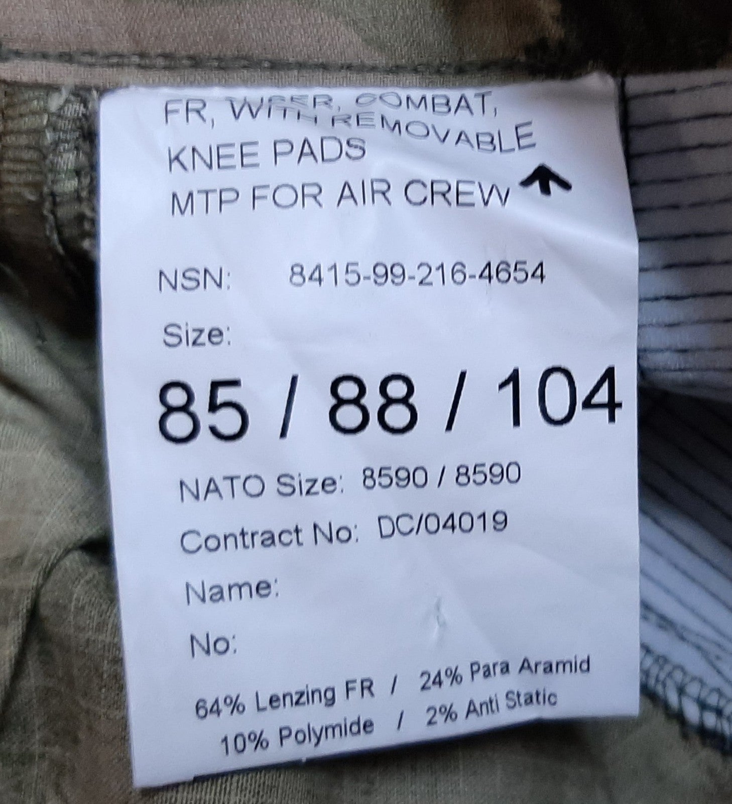MTP Aircrew Trousers FR British Multicam Camouflage Combat UK Forces RAF Royal Air Force