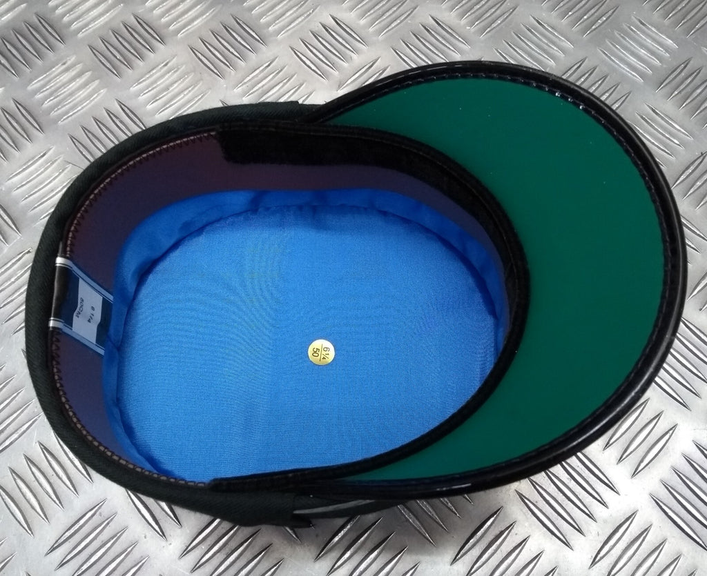 Female Dress Hat Bottle Green Woman's Uniform Visor Peak Cap With Chinstrap