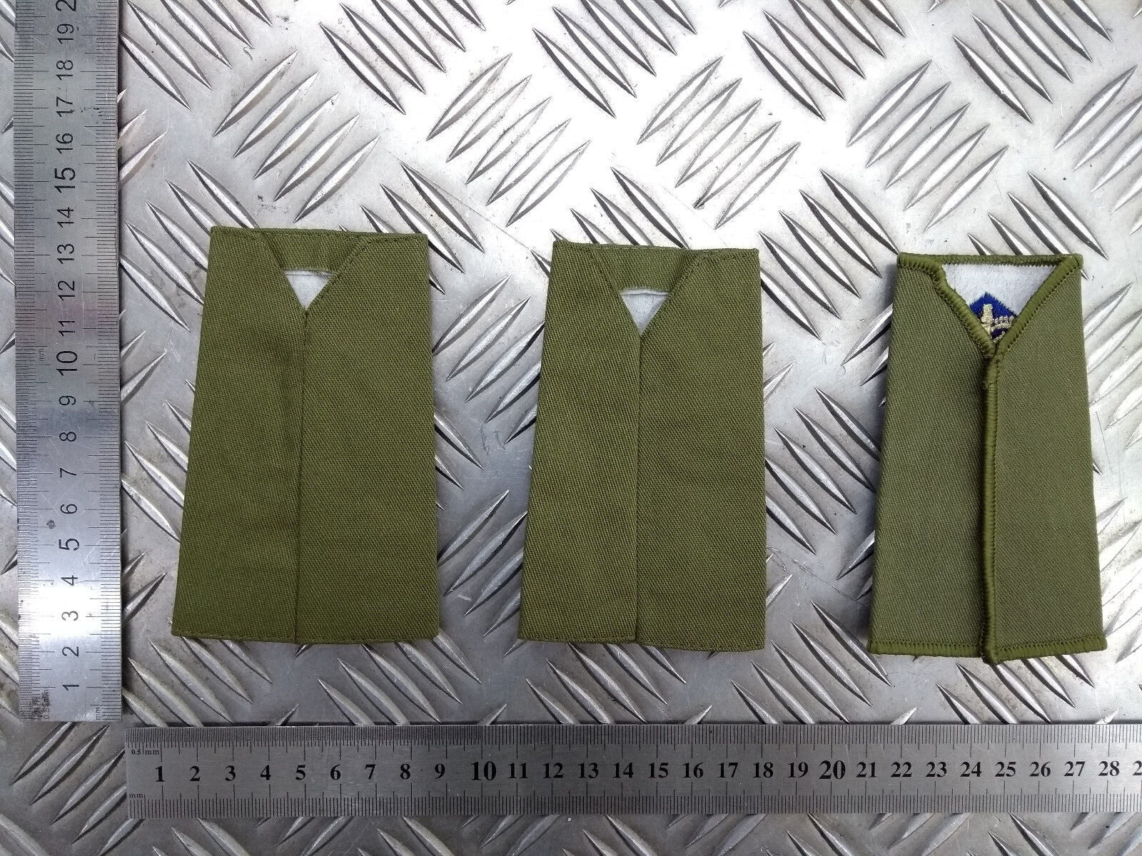 Royal Engineers OD Green Dark Blue Edged Rank Slides Genuine British Army - NEW