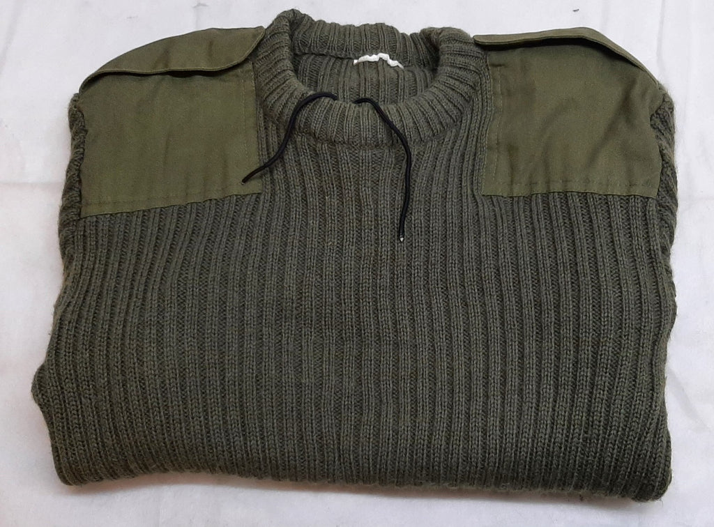 Army Commando Jumper British Forces Ribbed Olive Green Pullover L CPL Insignia M