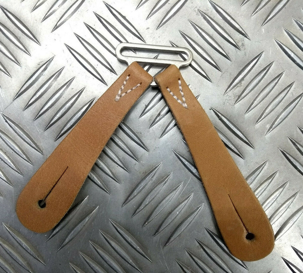 Ex British Army Braces Replacement Leather tab for Buttons x1