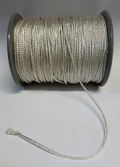 Silver Twisted Metallised Polyester String Braid 1.5mm / sold by 10" length