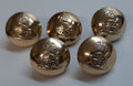 Vintage Army Buttons British Artillery Kings Crown Insignia Ring Backed Buttons