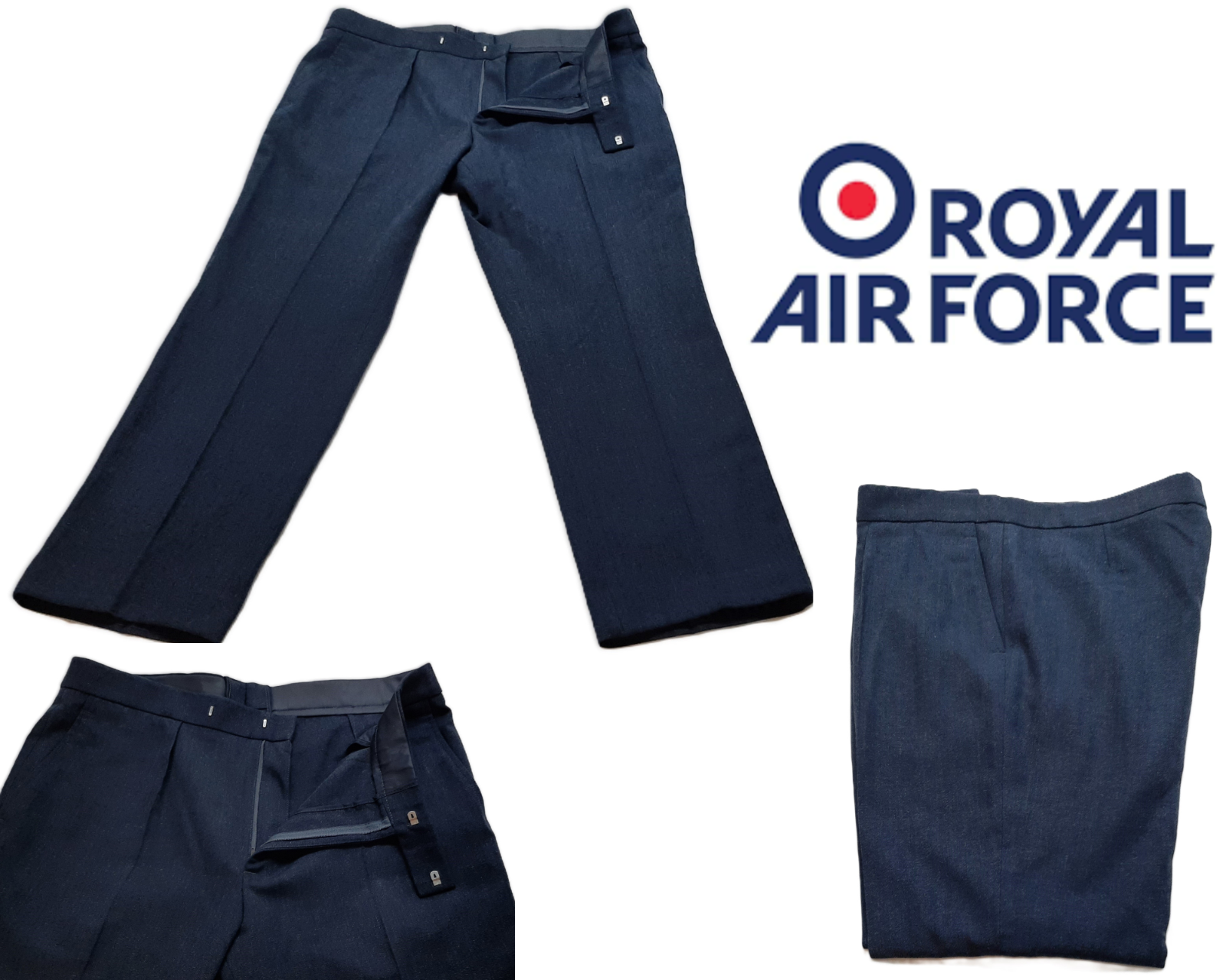 Vintage Trousers RAF Royal Air Force Dress Old Pattern Air Force Blue Grey Colour Waist 42"