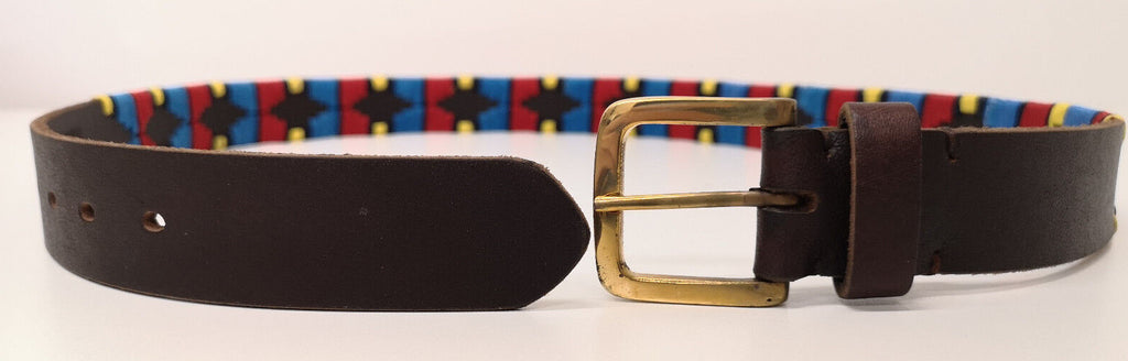 British Army Royal Artillery RA Leather Polo Belt with Brass Buckle Militaria