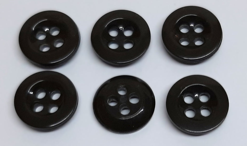Vintage Army Buttons Old Pattern British Dark Green 4 Hole Size 22L / 14.1mm