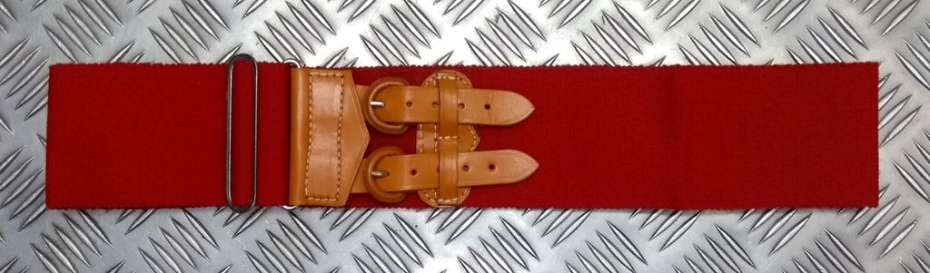 Red Belt Stable Double Tan Leather Strap Buckles For Ceremonial & Parade Duties