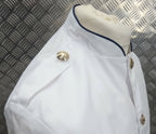 British White Mans Stewards Jacket Buttoned RAF Royal Air Force White w Royal Blue Piping
