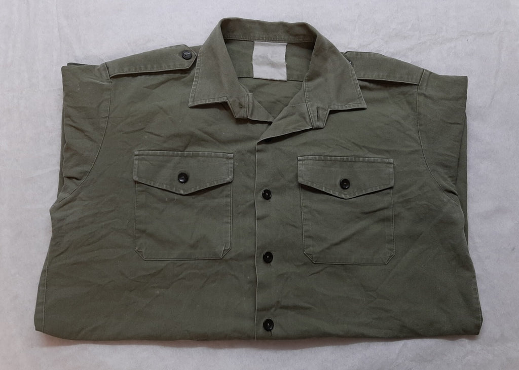 Vintage Combat Shirt British Army Green General Service Long Sleeves Size 41cm