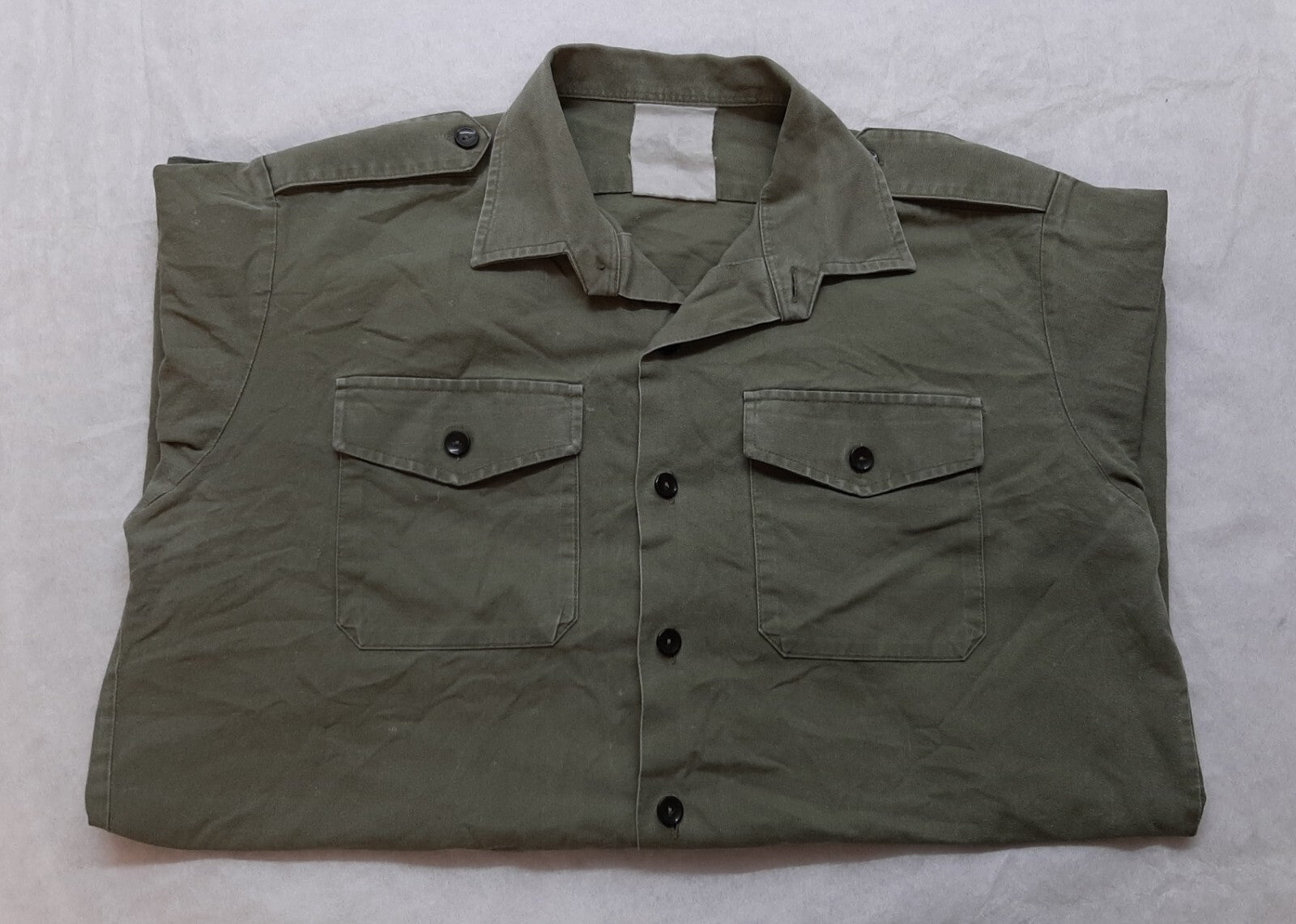 Vintage Combat Shirt British Army Green General Service Long Sleeves Size 41cm