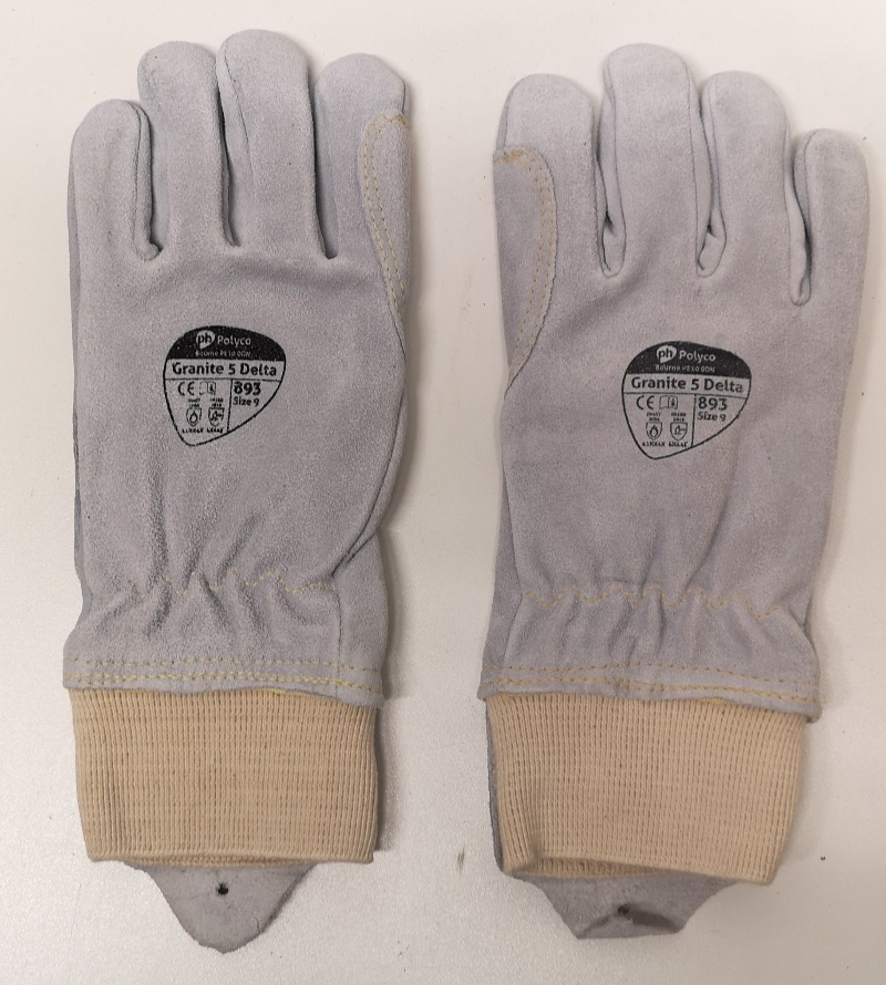 Polyco Granite 5 Delta Split Leather Gloves Cut Heat & Abrasion Resistant Size 9