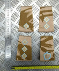 Desert Camo Light Blue edged Rank Slides Genuine British Army - NEW