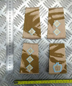 Desert Camo Light Blue edged Rank Slides Genuine British Army - NEW