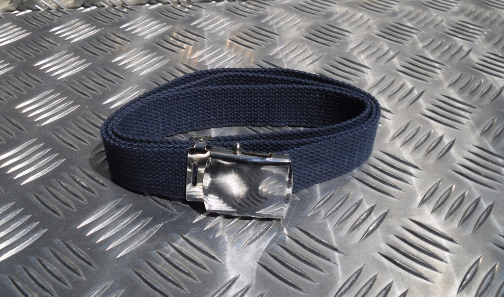 Style 1¼ Roll buckle Canvas Web Belt Silver or Brass buckle All Colours