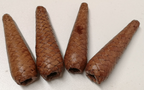 Sword Knot Acorns Brown Leather Bound Replacement Parts set of 4