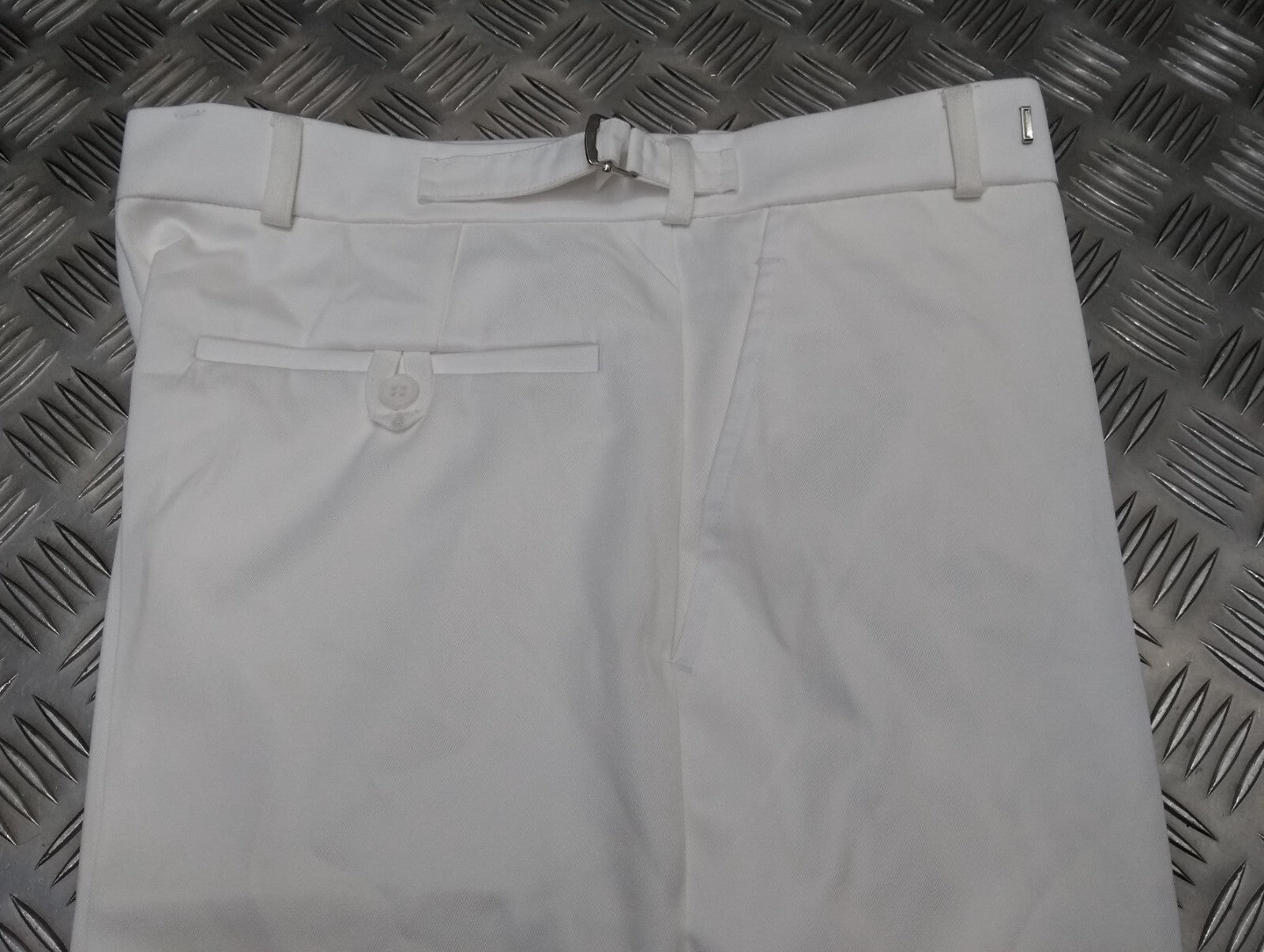 Royal Navy Trousers Class II C2 White Uniform Bell Bottomed Flares RN Waist 96cm