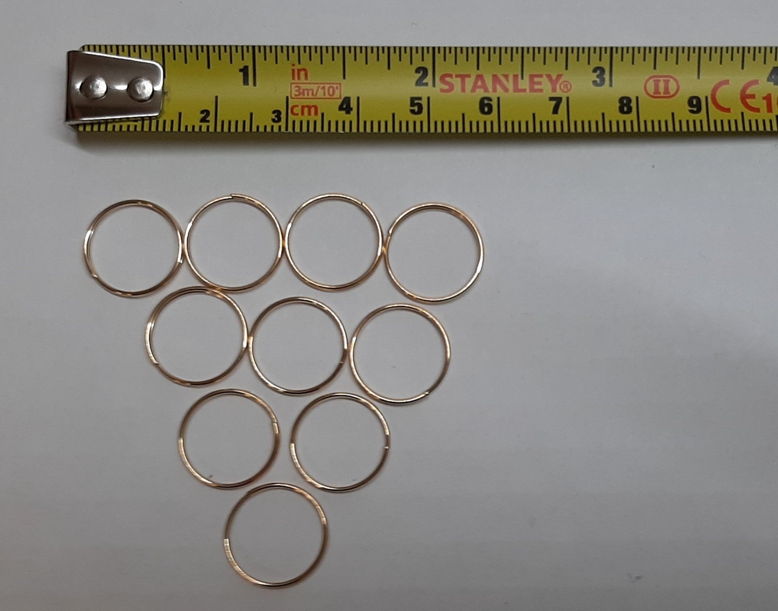 Metal Button Split Rings ½" / 14mm Diameter Set of 10- NEW