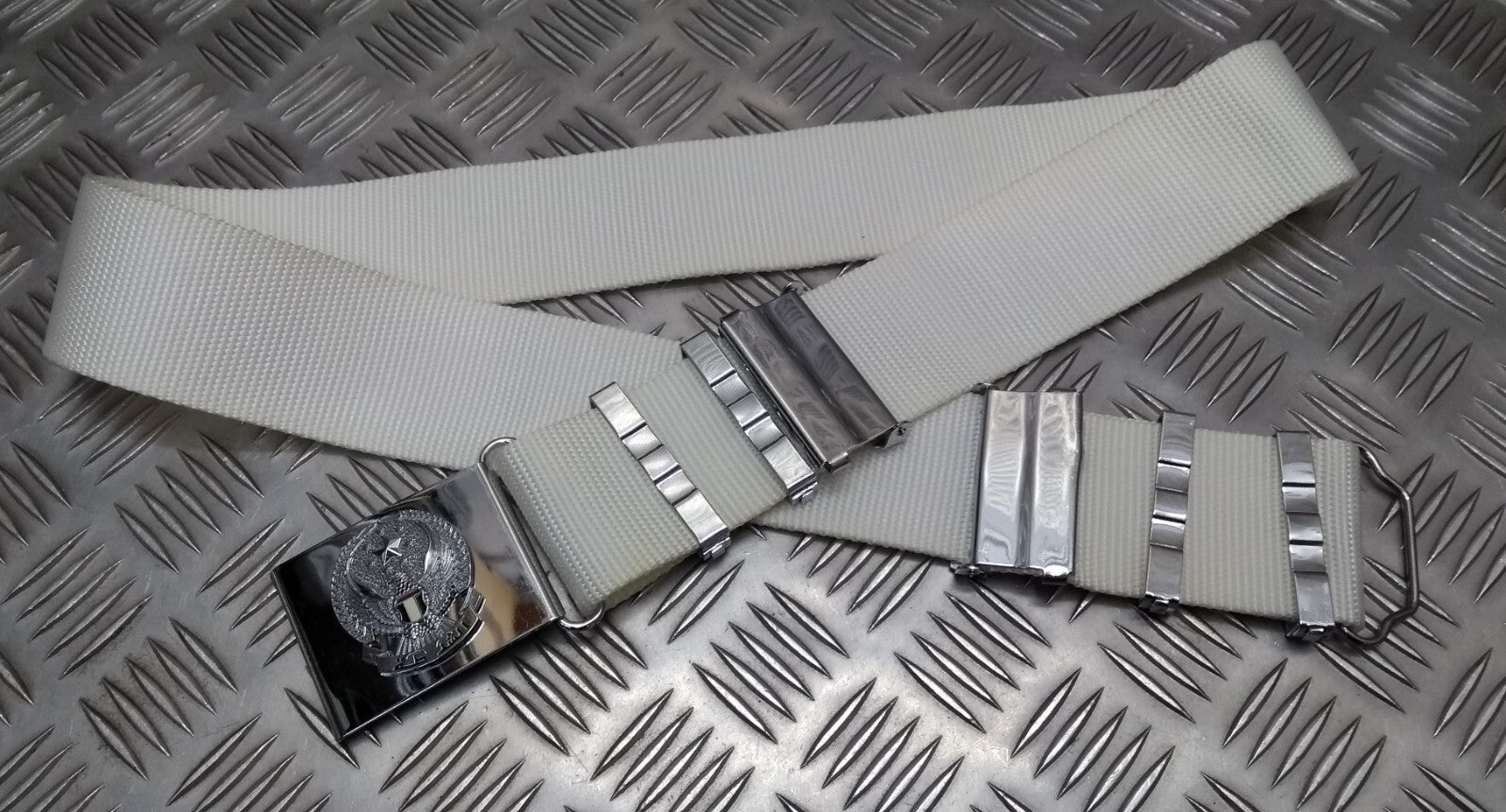 Abu Dhabi Belt White Nylon With Buckle For Ceremonial & Parade Duties