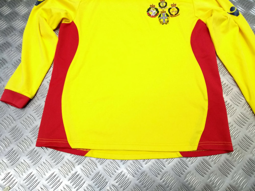 British Army Sport Shirt RAMC QARANC RADV RADC Macron Yellow Long Sleeve with Numbers