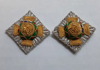 Officer Rank Stars British Army 7/8" Silver Hand Embroidered H/E Insignia 1 Pair