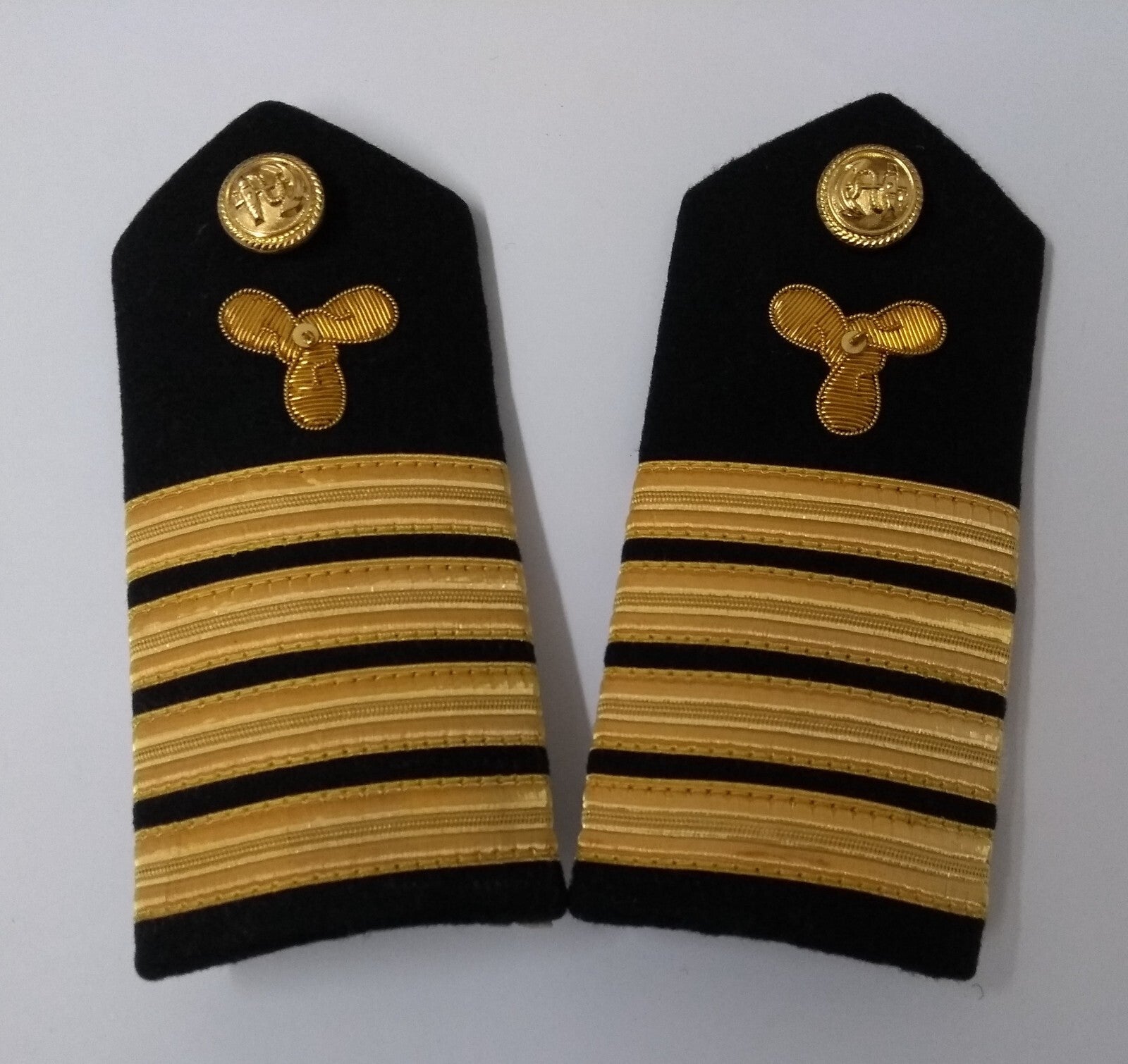 Naval Senior Officers No1 Uniform Shoulder Boards Epaulette Black & Gold Detail