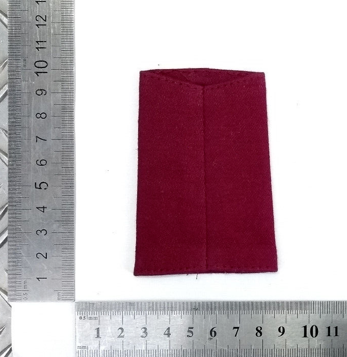 Maroon Slip on Rank Slides with 3 Gold /Yellow Embroidered Stripes / Sergeant