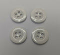 Genuine Vintage Issue 4 Hole Plastic Buttons Naval White x4 16.5mm 27L