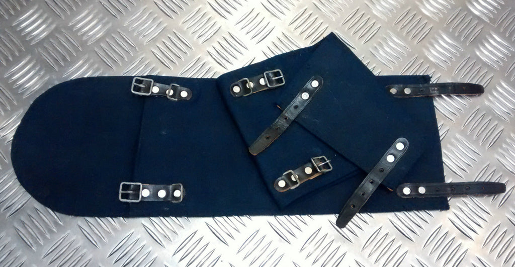 Vintage Swedish Navy Gaiters / Anklets Cotton Canvas / Leather Straps
