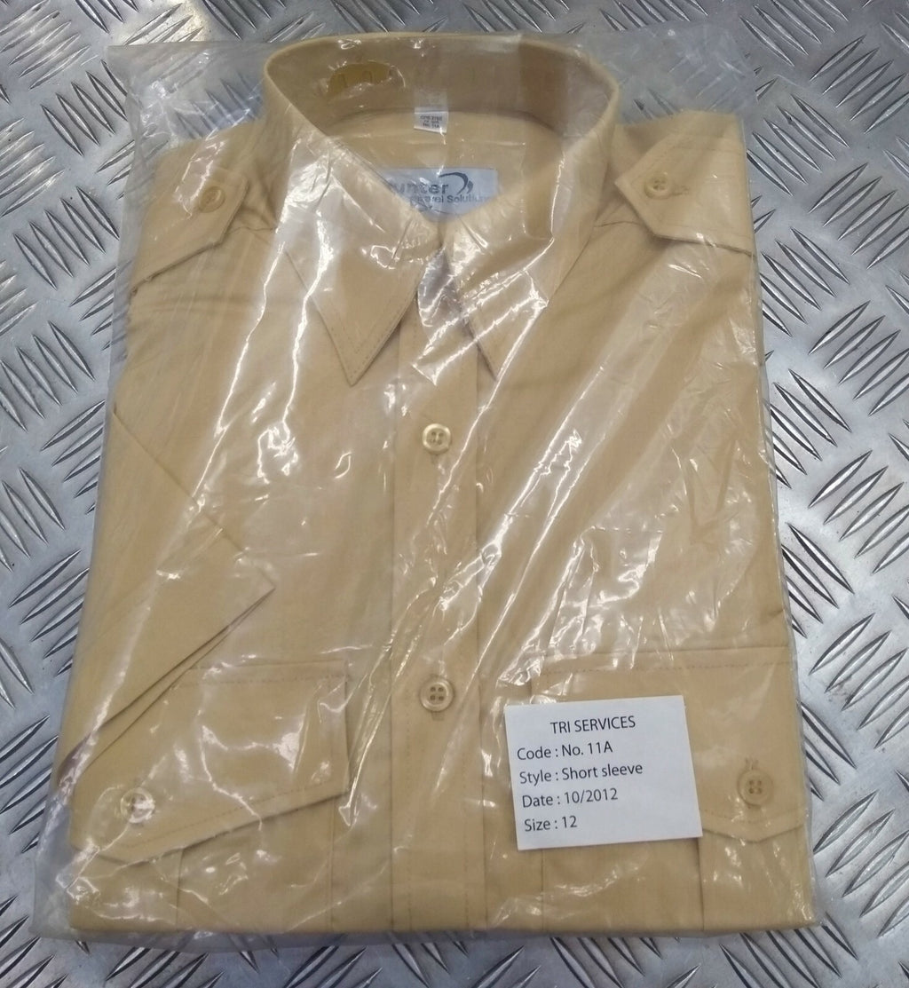 Fawn Shirt Tri Service Beige Female Short Sleeves Size 8 - NEW