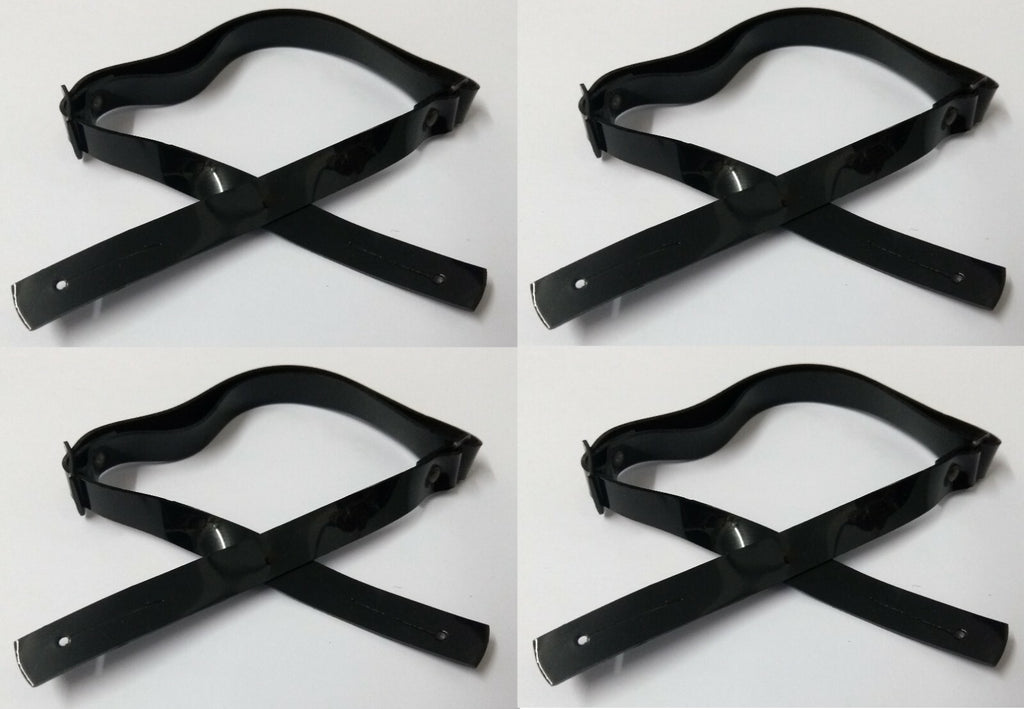 Army Chinstrap Black 3/8" Style Hi Sheen Adjustable Metal Buckle x4 NEW